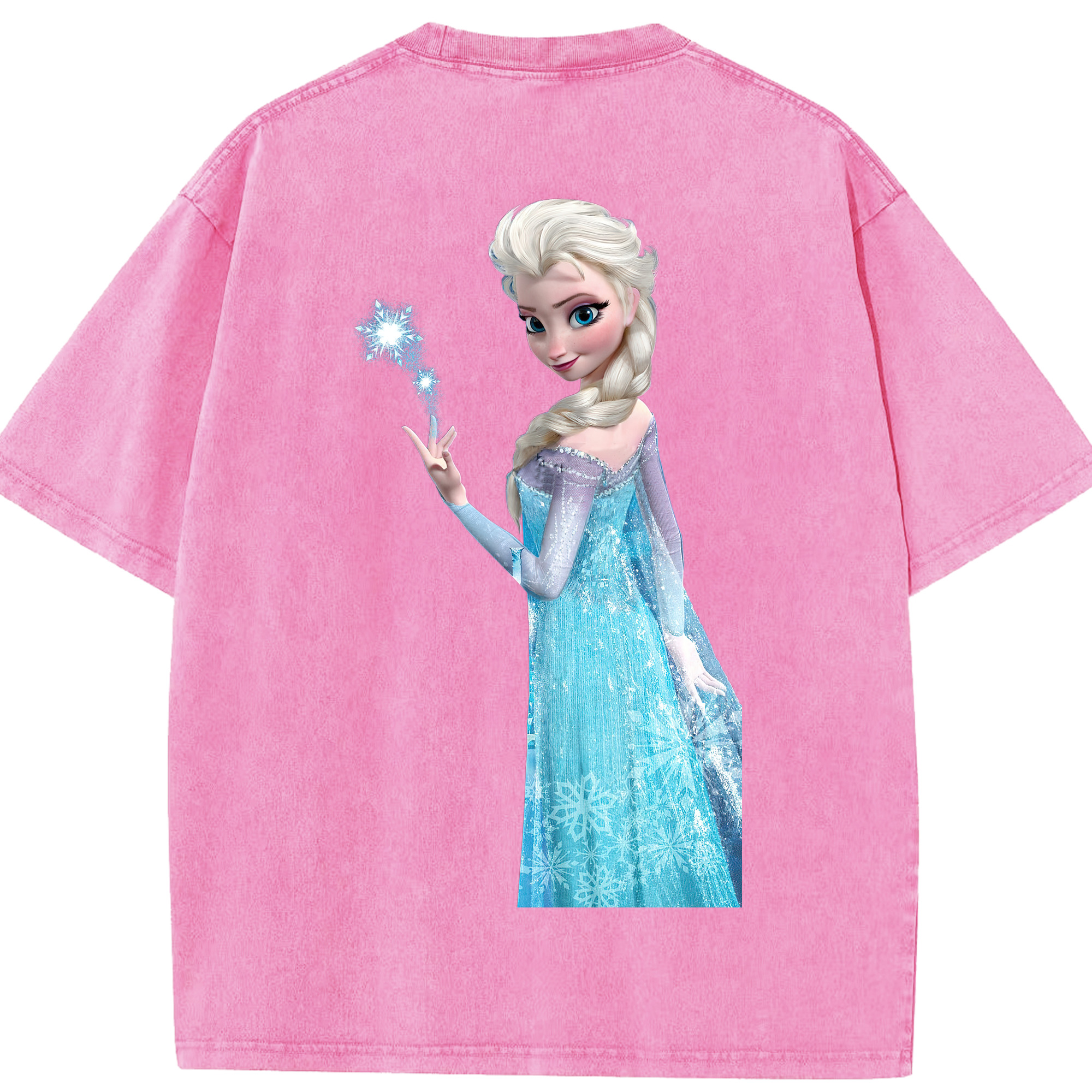 （画像用） アナと雪の女王 アンナ エルサ Frozen Anna Elsa 綿100% ヴィンテージ風 半袖Tシャツ（背面プリント）
